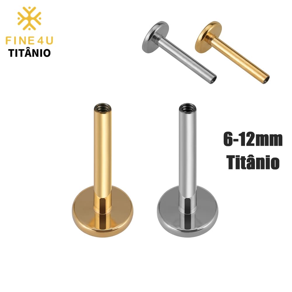 FINE4U Titânio Haste Para Helix, Tragus, Conch, Nariz, Labret Boca-Medusa e Outros