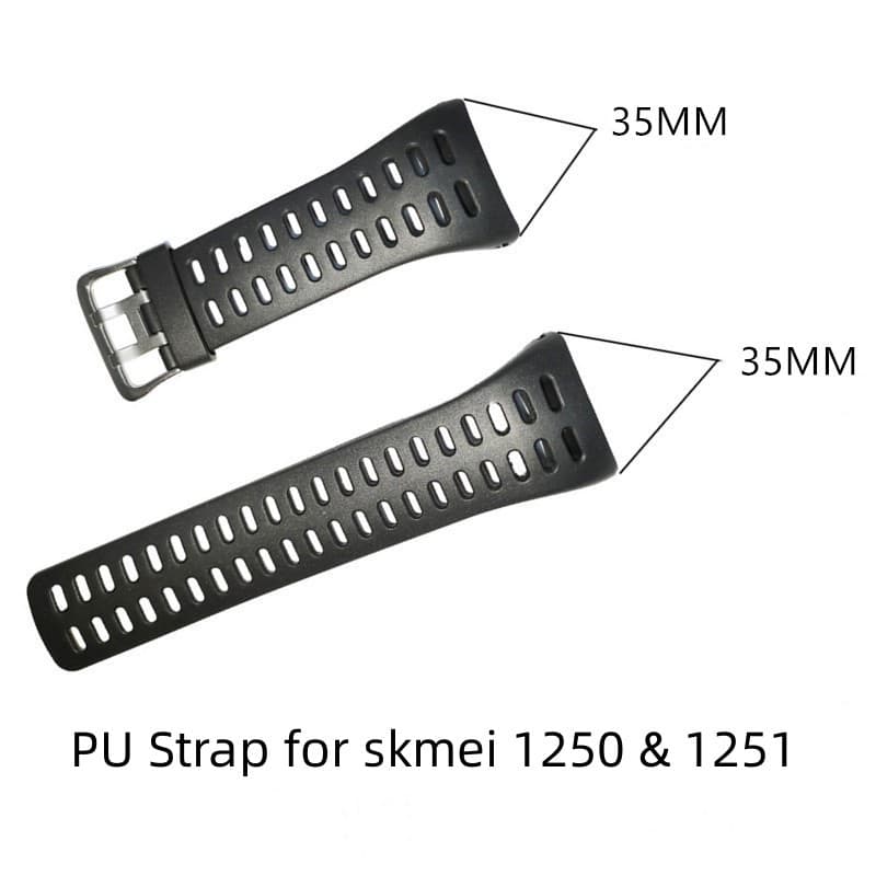 Cinta Esportiva Exterior Para Skmei 1251 1250 Preto Verde Cor Soft PU Band Compatível Com Relógios De 35mm De Largura