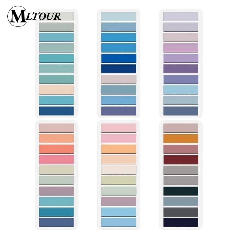 200 peças Notas adesivas de régua marcador de página livro papelaria escritório stick notes flags