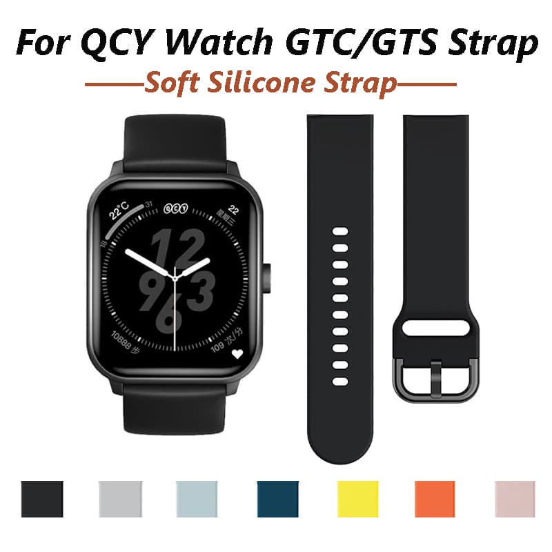 Para Relógio QCY Watch GTC/GTS/GS/GS2/GT/GT2/GT S8 Pulseira De Silicone Macio Repacto Smart Band