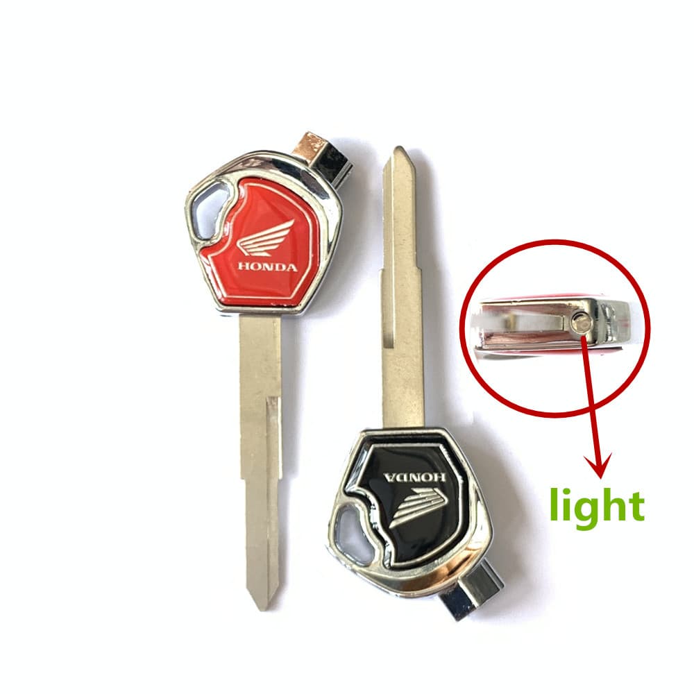 Chave Em Branco Da Motocicleta Lâmina Esquerda Com Luz Para HONDA CLICK BEAT DASH WAVE110i RS150R 100 125 150c Scooter