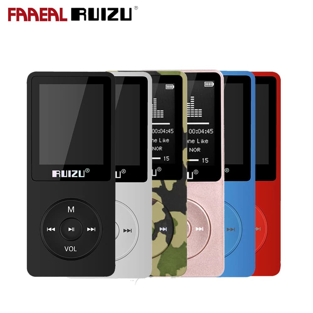 FAAEAL RUIZU X02 MP3 Player 4GB 8GB 16GB Áudio Portátil Leitor De Música Sem Perdas Walkman Com Rádio FM Vídeo E-book Gr