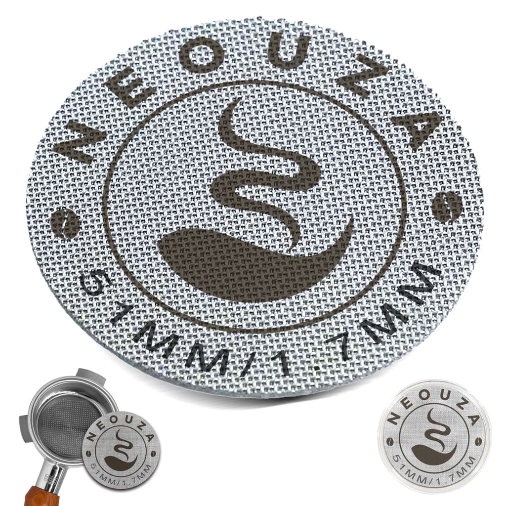 NEOUZA Tela Do Disco De Café Expresso 49mm 51mm 53,5mm 58,5mm Reutilizável 1,7mm Espessura 150μm Aço Inoxidável Filtro Profissional Barista Placa De Malha Para Porta-Espresso Bask