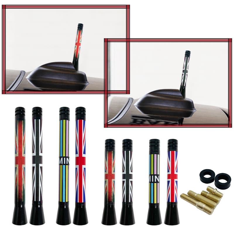 Rhyming Mini Cooper Antena Para Carro Mast Stubby União Aérea Jack Reino Unido Alemanha Bandeira S JCW R55 R56 R57 R60