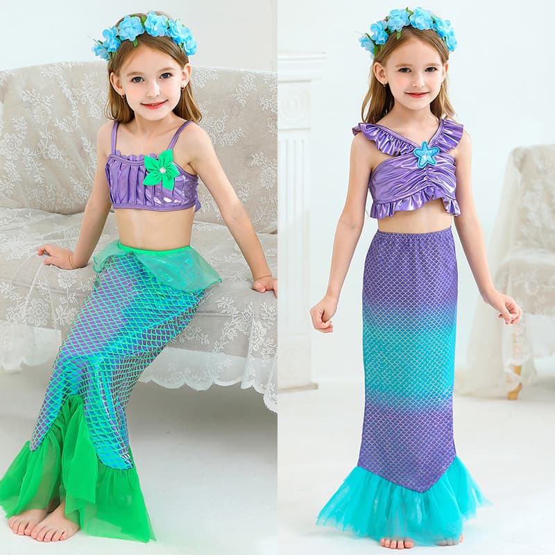 Meninas Sereias Vestem Roupas De Verão Cartum Bonitinho Cosplay Pequena Princesa Fantasia De Aniversário Presente