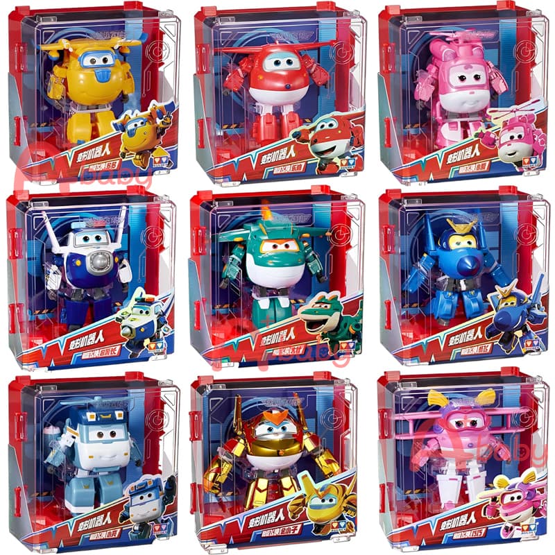 15cm Big Super Wings Toys Ação Figura Robô Transformação Jett Dizzy Airplane Crianças