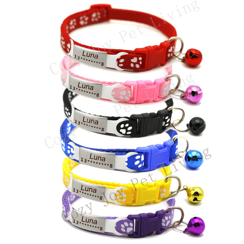 [Gravação Livre] Colar Personalizado De Coleira De Cachorro De Estimação Com Etiqueta Personalizada