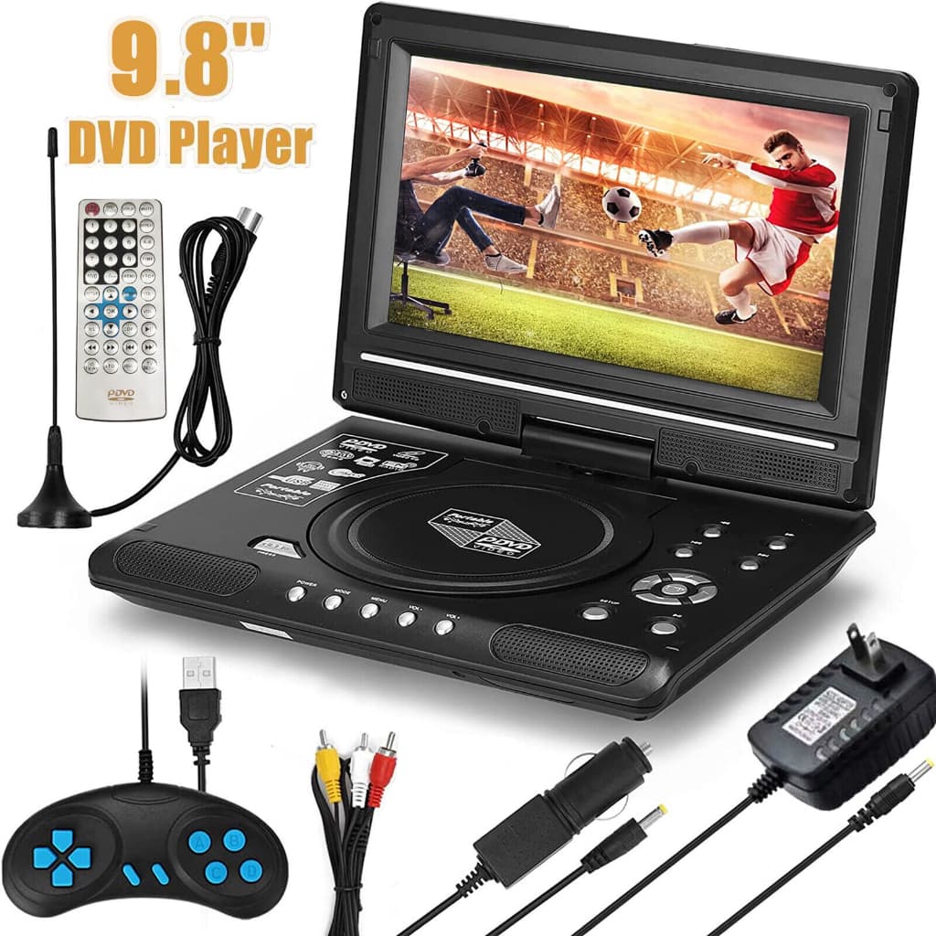 9.8 Polegadas Leitor De DVD Portátil Para Carro Doméstico VCD CD De Jogos TV De Rádio USB Suporte FM Receptor