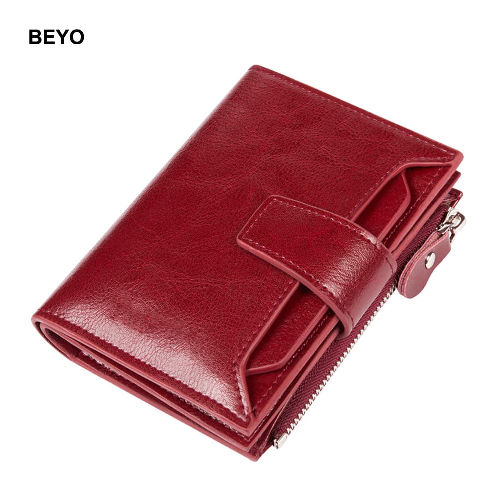 Carteira De Couro De Inserção De Genuíno RFID Trifold Unisex