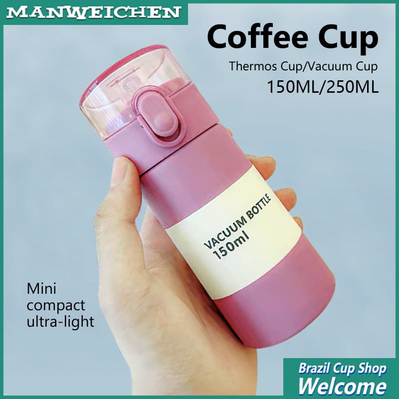 Garrafa De Água Tipo Palha Portátil Com Isolamento De Aço Inoxidável Copo De Café 150ML/250ML/6 Cores