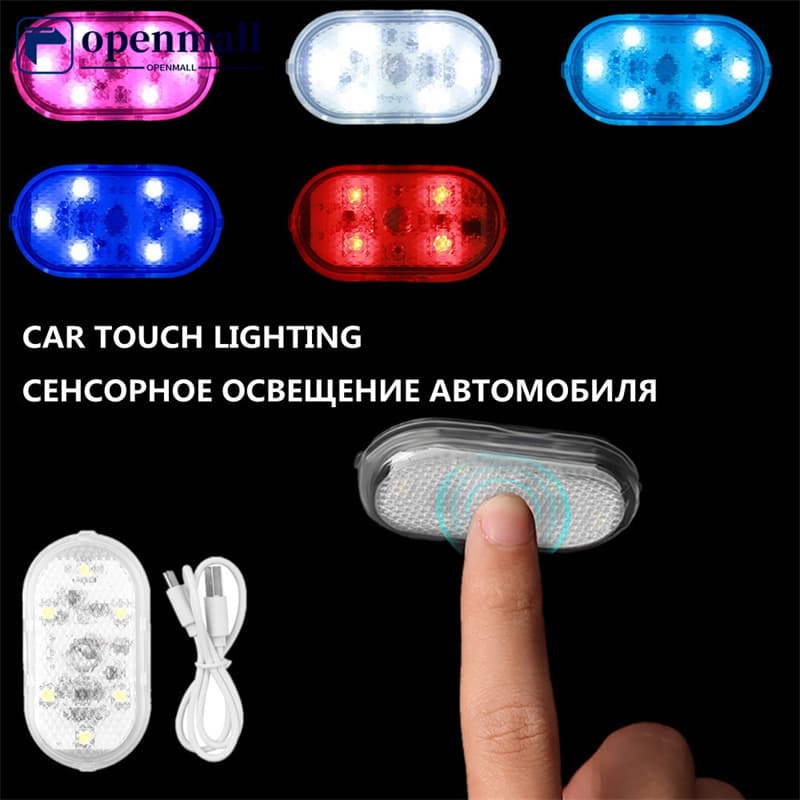 OM Luz Interna Da Cúpula De Leitura Do sensor De Toque Dedo 5v LED Car Night Styling Mini USB Carregando Porta De Seis Cores