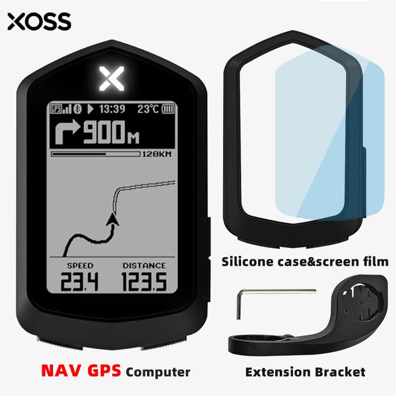XOSS NAV Velocímetro De Bicicleta Sem Fio À Prova De Água IPX7 USB-C Recarregável Computador GPS display LCD De 2.4 Pole