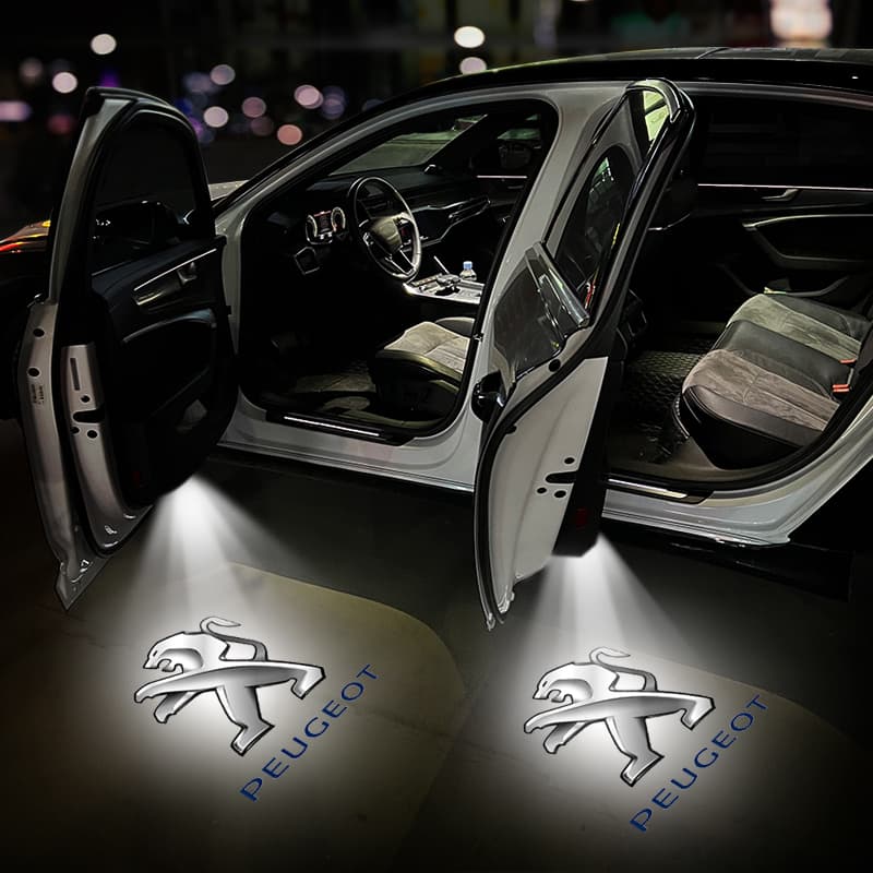 1pcs Luz De Boas-Vindas Do Carro Da Porta Projeção HD Sensor De Alta Definição LED Logotipo Laser De Abertura De Sem Fio Para Peugeot 308 206 207 408 508 RCZ 208 3008 2008 4008