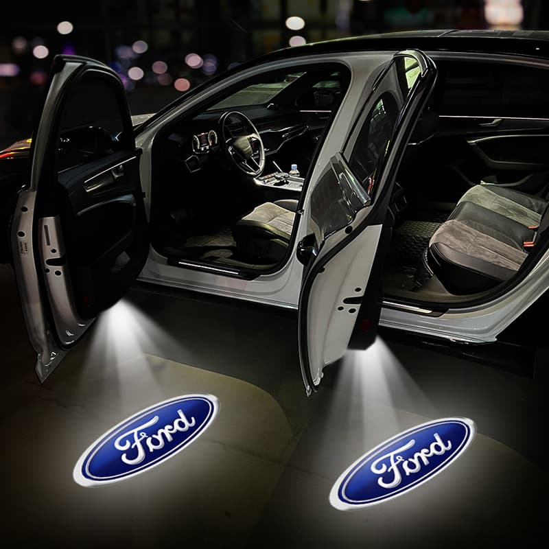 1pcs Luz De Boas-Vindas À Porta Do Carro LED HD Emblema Luzes De Projeção A Laser Da Para Ford ST FOCUS 2 3 Mondeo Fiesta Kuga MK2 MK3 MK4 Car Styling