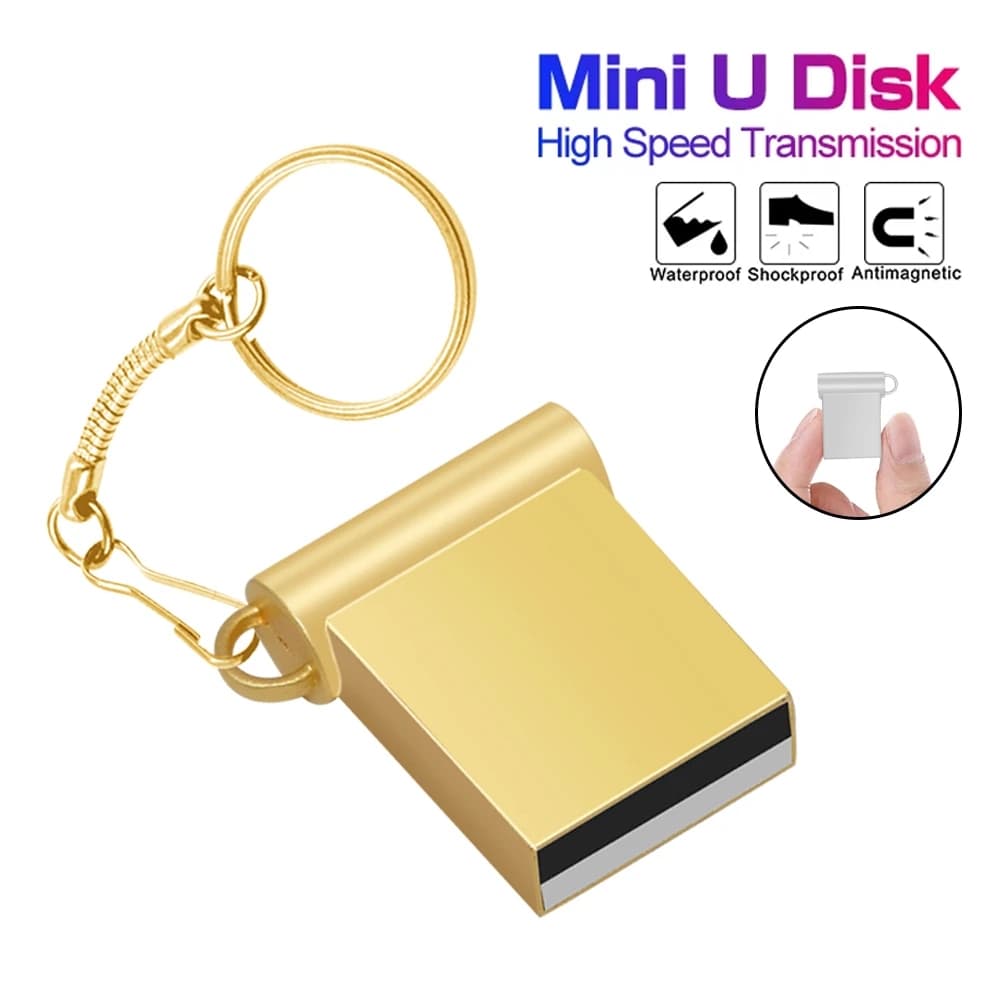 Mini U disk 2.0 metal usb pendrive 2TB 128GB 64gb 32gb memoria stick 4gb 8gb 16gb Disco Para Laptop Com Chaveiro Logotip