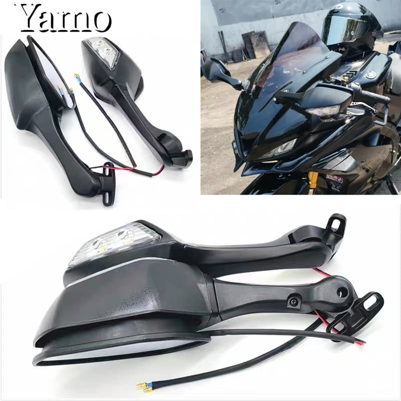 Espelhos Retrovisores Laterais Para Motocicleta , Com Luz LED De Seta HONDA CBR650R CBR400R CBR500R CBR300R Espelho Retr
