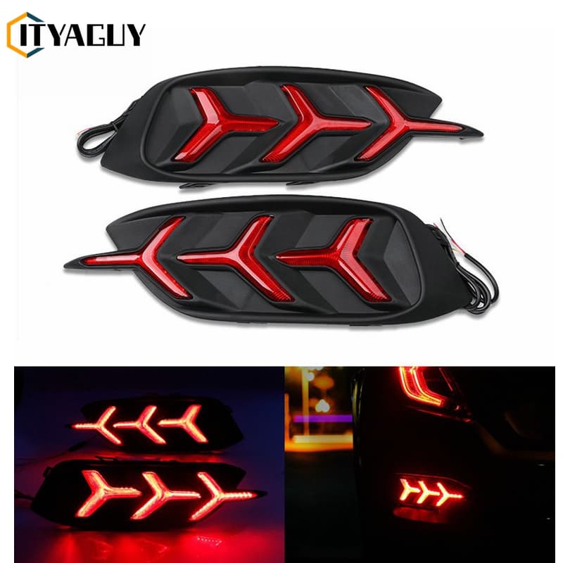 Lâmpadas De Freio Do Pára-Choques Traseiro Com Refletor LED Para 2016-2021 Honda Civic Sedan