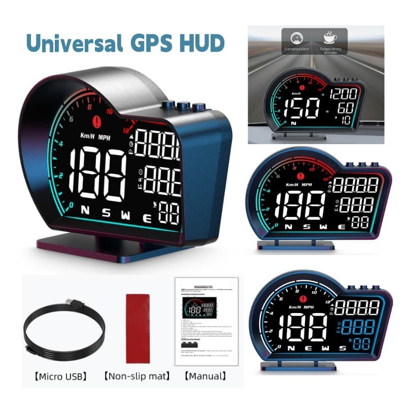 G16 3,5 Polegadas HUD GPS Speedometer Smart Car Display Inclinometer Head-Up Alarme De Velocidade Fadiga De Condução