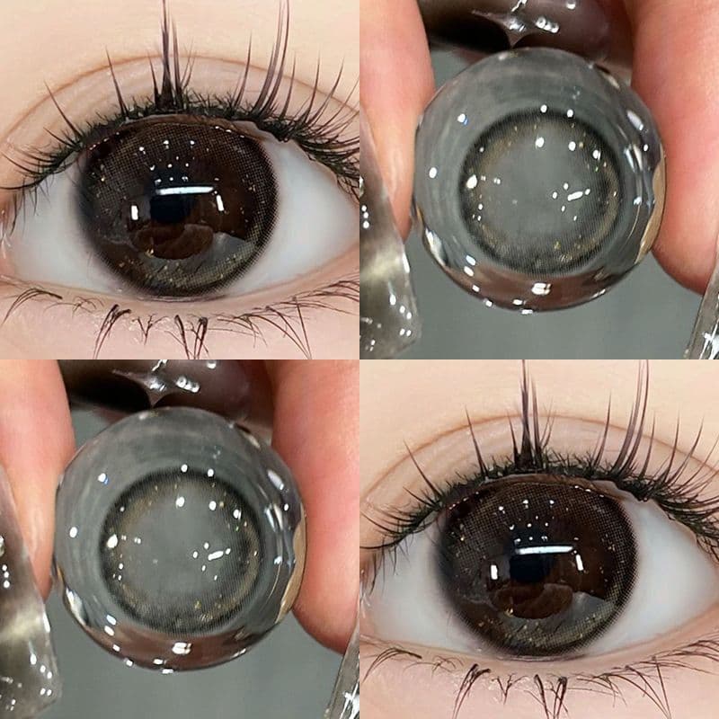 【 contact Lentes Com Grau 】 Color De Contato Um Diâmetro De 14MM , Pretas/Uso Anual/Olho De Boneca