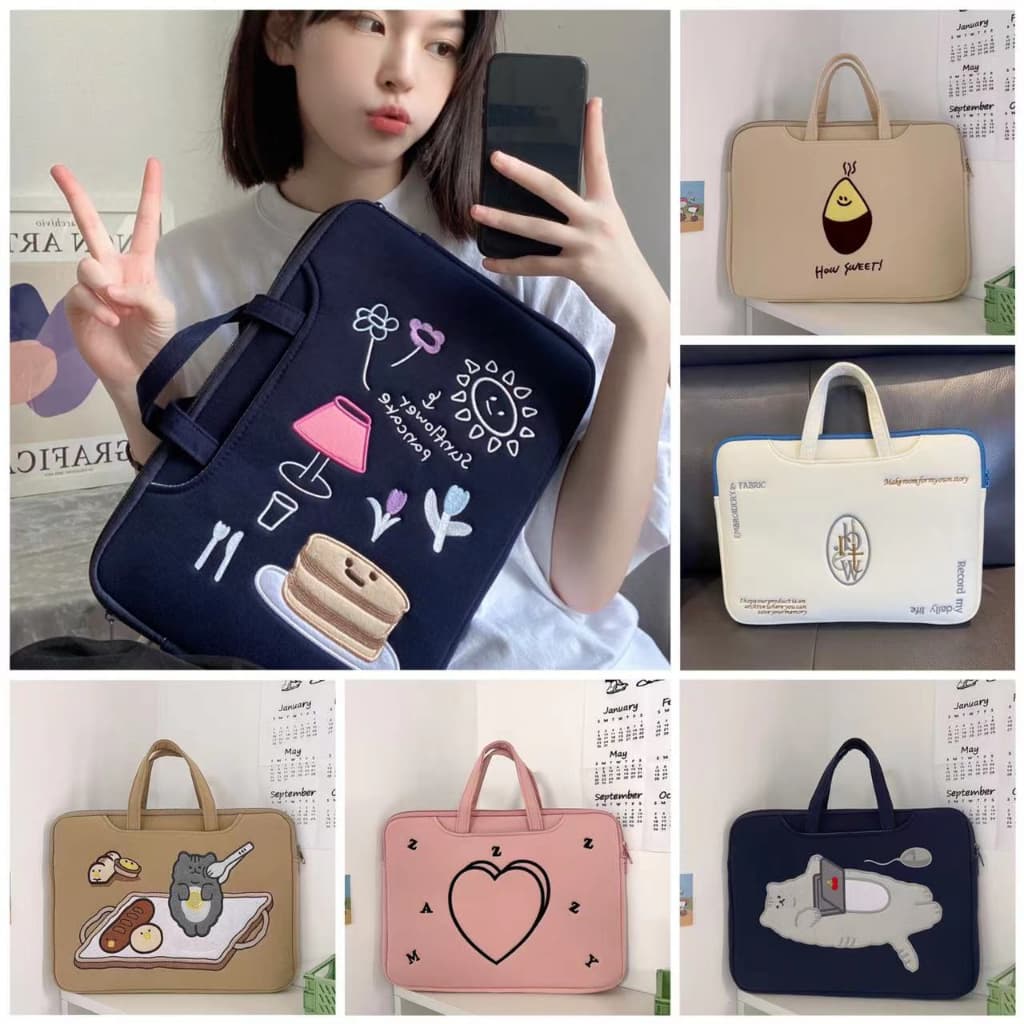 Bolsa Para Notebook ins Bordada Estilo Coreano 13,3 15,6 14,1 De laptop De 15,4 Polegadas