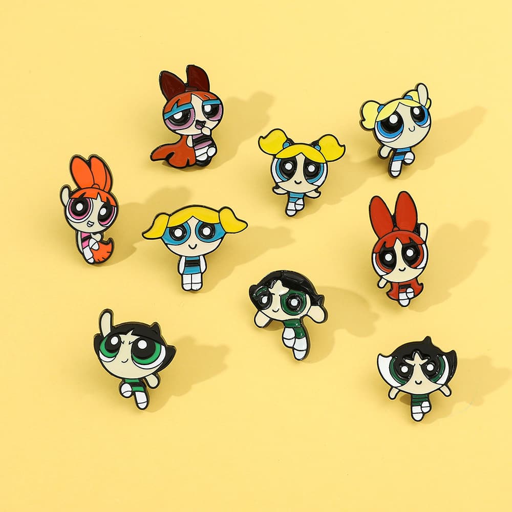 Broche De Metal Com Desenho Fofo Powerpuff Para Meninas/Bijuteria/Presentes/Presente Requintado