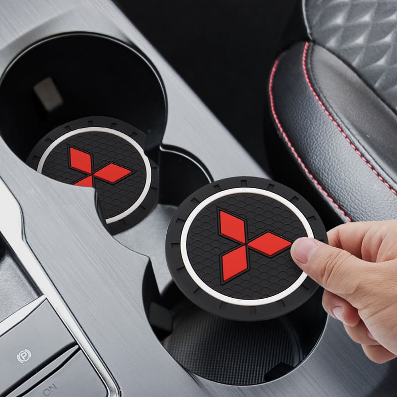 Logotipo Mitsubishi Water Coaster Decoração De Moda Anti-Riscos Para Pajero ASX Outlander Eclipse-Cross Lancer Colt Grandis