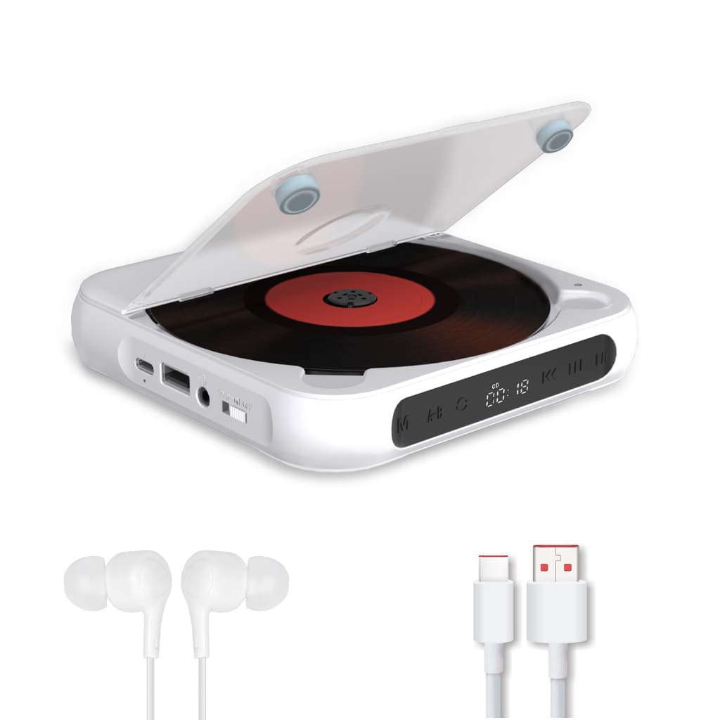 Leitor De CD Portátil , Leitores Bluetooth Com Bateria Recarregável Para Carro E Viagem Visor LCD