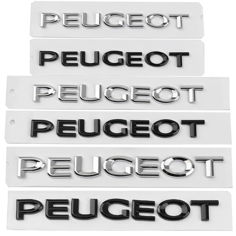【 Peugeot 】 3D ABS Modificado Logotipo Da Carta Adesivo Traseiro Emblema Do Carro Para