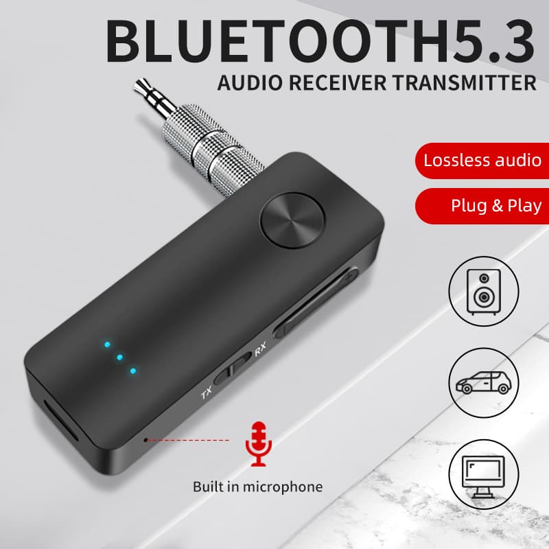 T666 Bluetooth 5.3 Adaptador Receptor Para Carro AUX De 3,5 Mm Alto-Falantes De Mãos-Livres Sem Fio De Música De Áudio