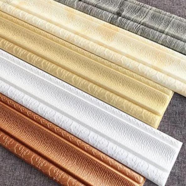 2,3mx5cm Linha De Rodapé Autocolante 3d diy Adesivo De Parede À Prova D'água Cintura Do Corredor Da Sala De Estar Faixa