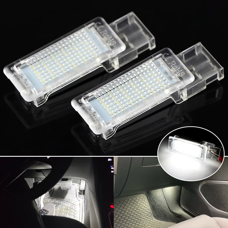 2pcs Carro LED Cortesia Luz Pé Luz Porta Luz Porta-Malas Lâmpada Para VW Scirocco Sharan Tiguan Touareg Polo Caddy EOS