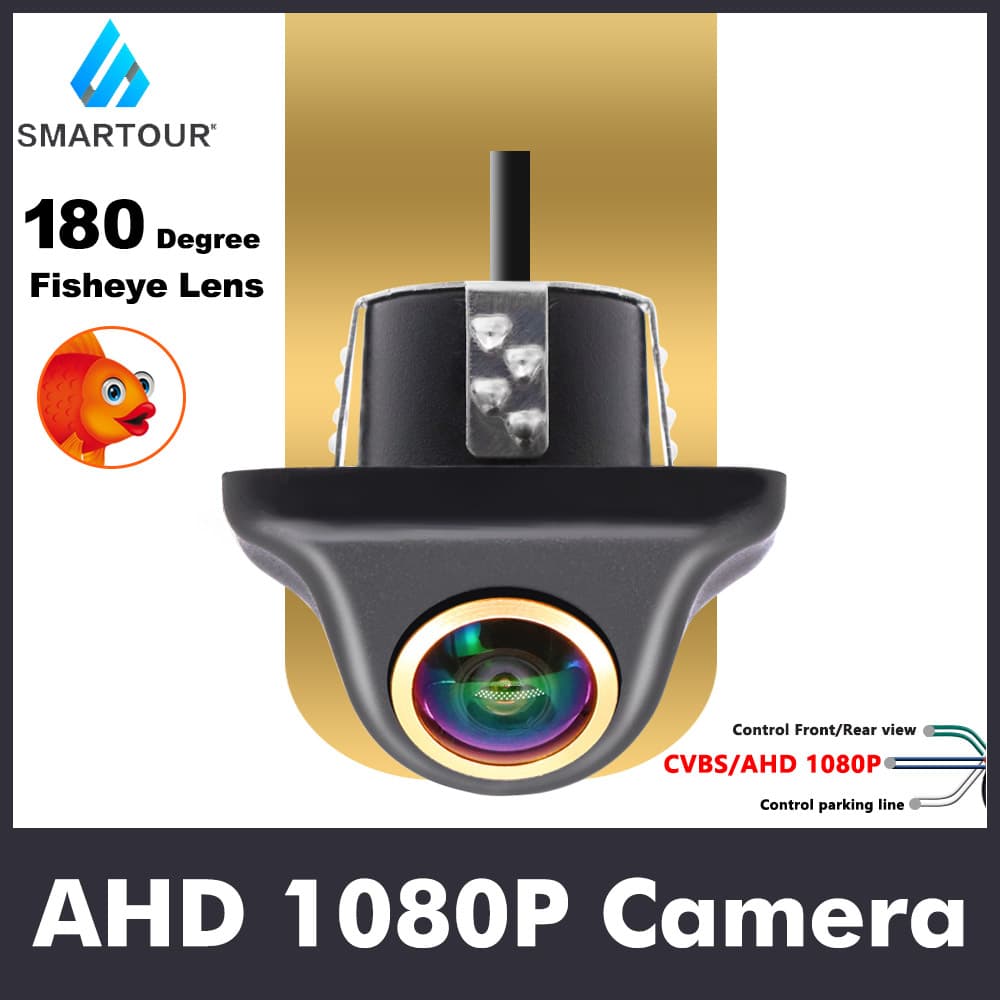 Smartour AHD 1080P Câmera HD Night VisionRear View Camera 180 Golden Fisheye Lens De Inversão De Estacionamento Para Veículos Dianteiros