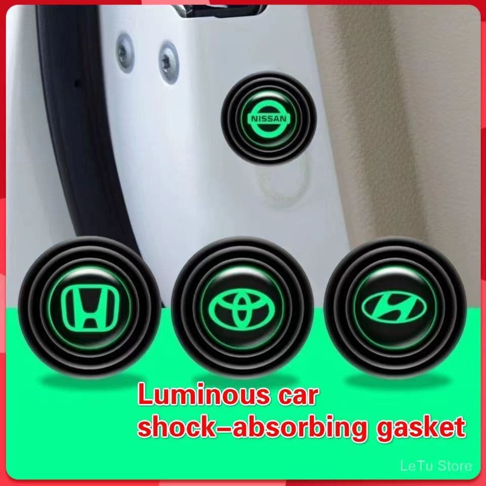 10 Pcs Almofada De Silicone Anticolisão Para Porta De Carro/Proteção À Prova De Soundproof/Silencioso/Junta/Acessórios Auto Logotipo Luminoso