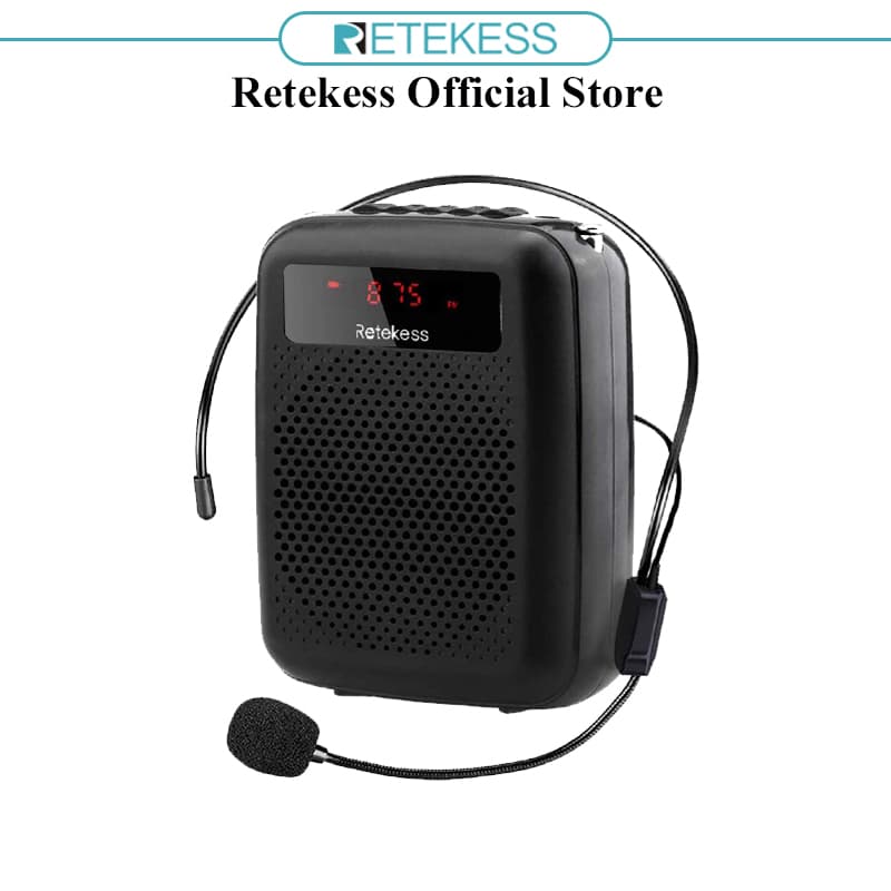 Retekess PR16R Megafone Portátil 12 W FM Gravador Amplificador de Voz Professor Microfone Alto-falante Com Mp3 Player Rá