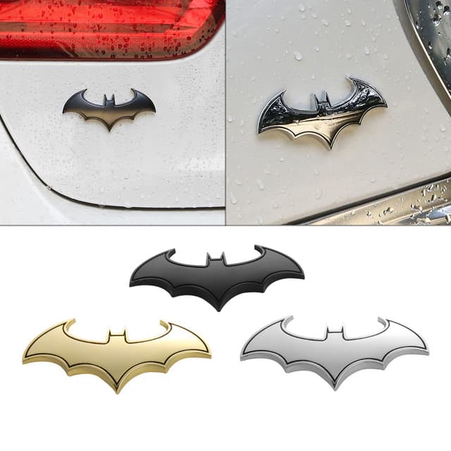 1Pc 3D Metal Bat Car Sticker Autocolante Logotipo Emblema Decalques De Motocicleta Decoração Automotiva DIY