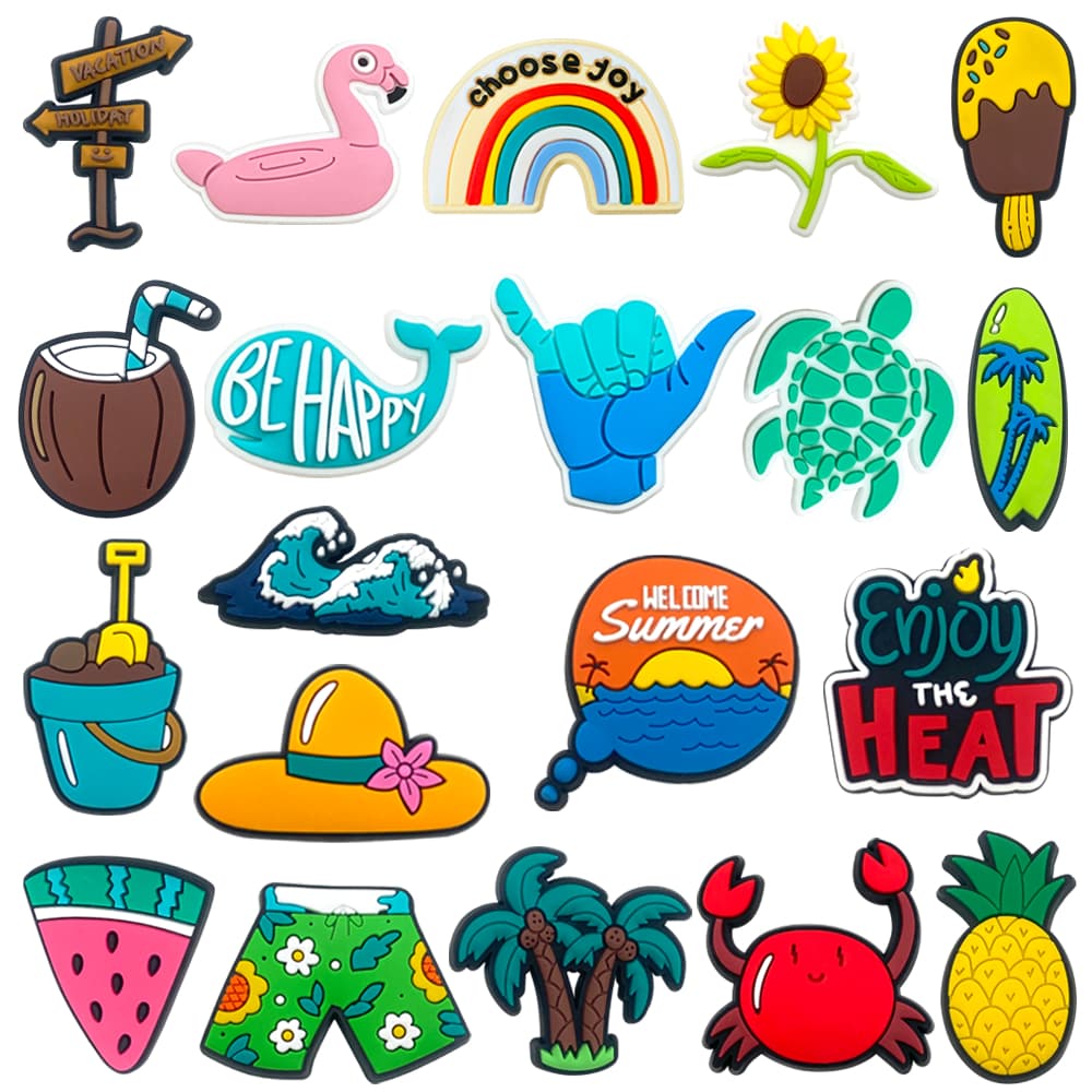 MEIDJ Encantos De Sapato 20 Estilo de Verão Decorações Acessórios de PVC com botão