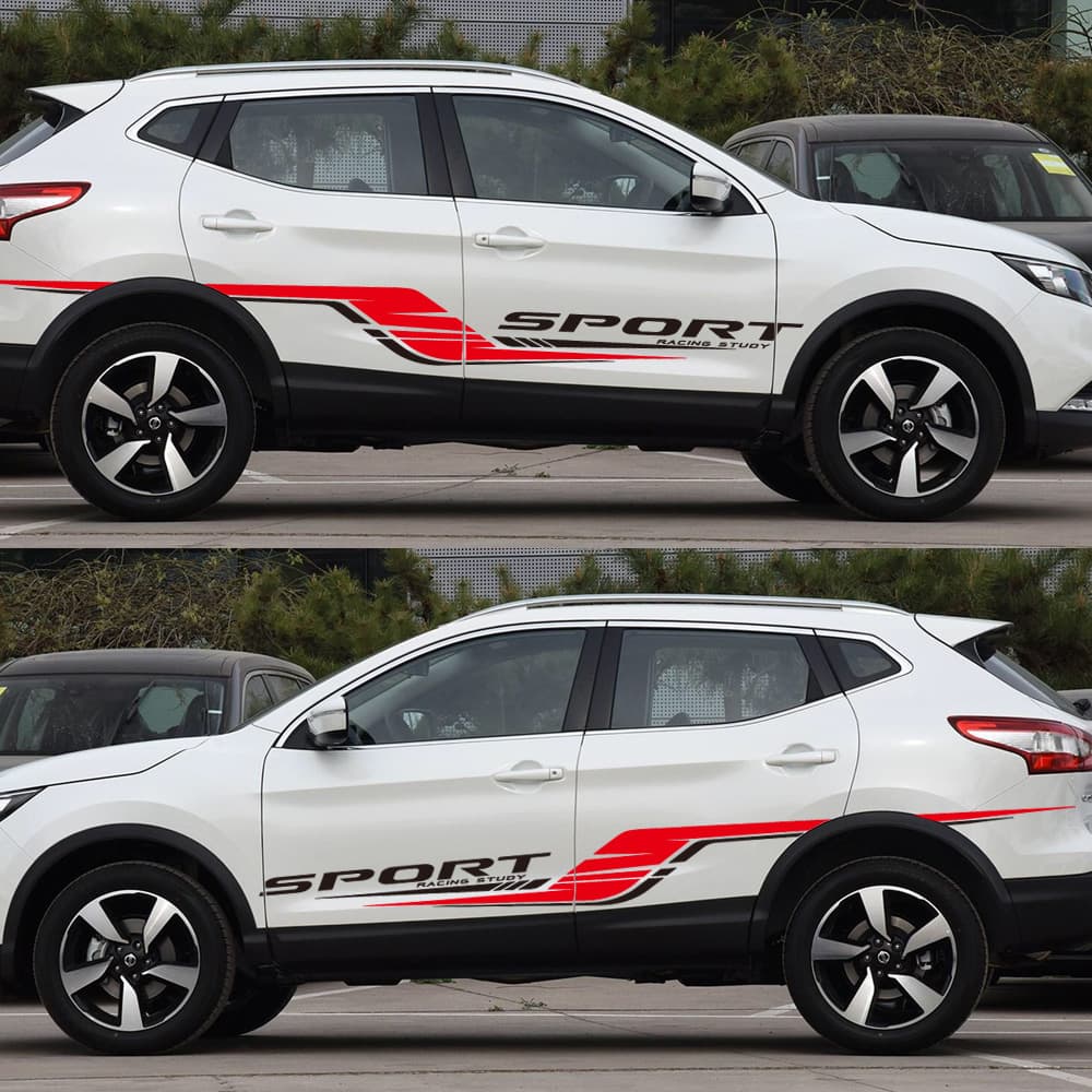 2 Peças Adesivo Decalque De Vinil Para Carroceria Lateral Do Carro Corrida Decalques De Listras Longas Gráficos De Adesi