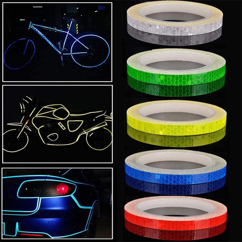Fita Refletiva De Segurança Externa Adesivos Refletivos De Bicicleta De Aro Aviso De Iluminação De Motocicleta Carro