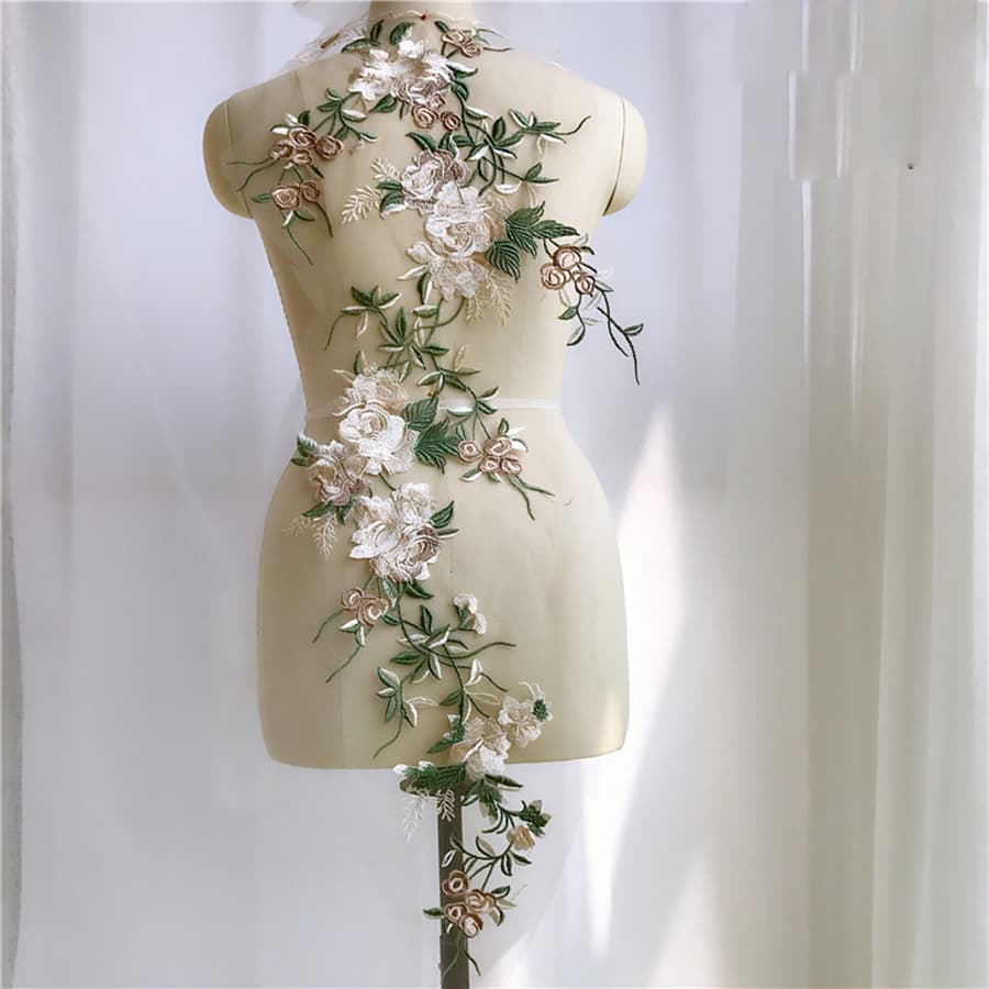 3D Patches De Renda Apliqued , Flores Para Bordados Em Vestidos , Decoração De