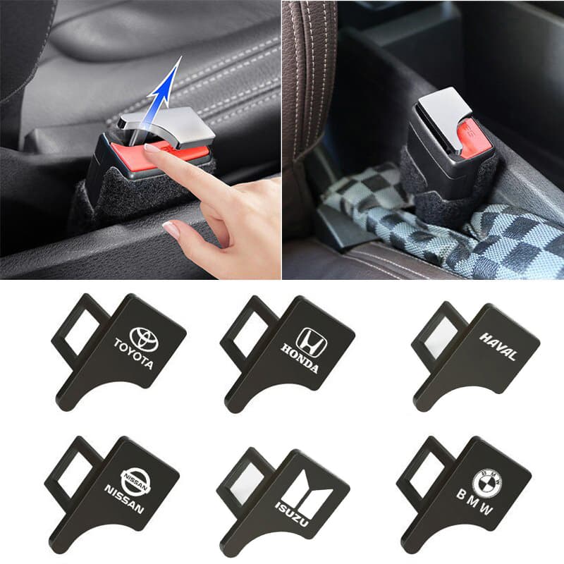 (Logo Carro) Liga de zinco Fivela Anti Alarme Anulador Apito Som Cinto De Segurança