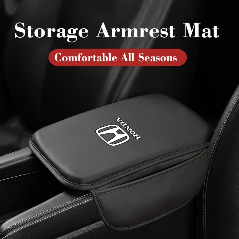 Controle Central Do Automóvel Tipo De Armazenamento Nappa De Couro Tapete De Apoio De Braço Com Almofada De Bolso Para Honda Brio City Accord Civic CR-V oDYSSEY Fit etc