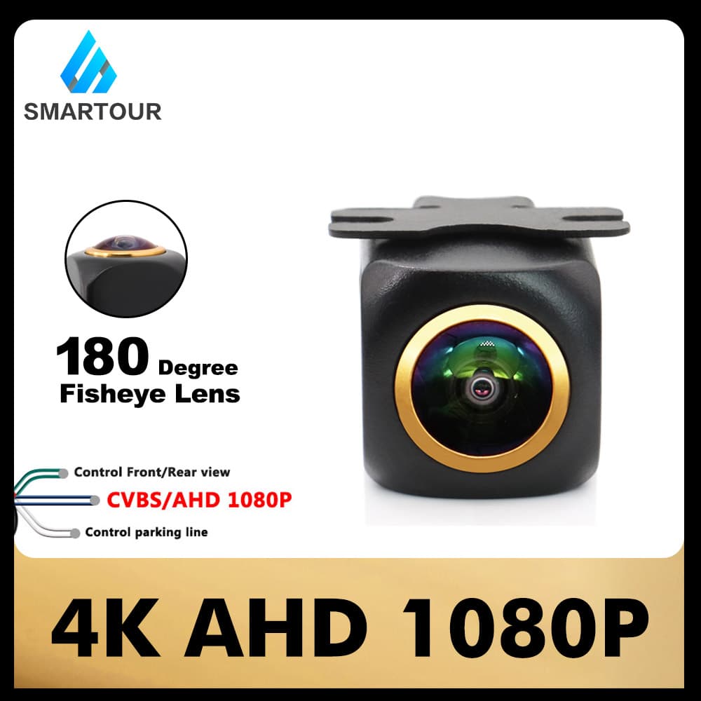 AHD 1080P CCD Câmera Veicular Com Lente De Olho De Peixe Visão Noturna Traseira De Backup Universal Para Monitor De Carro