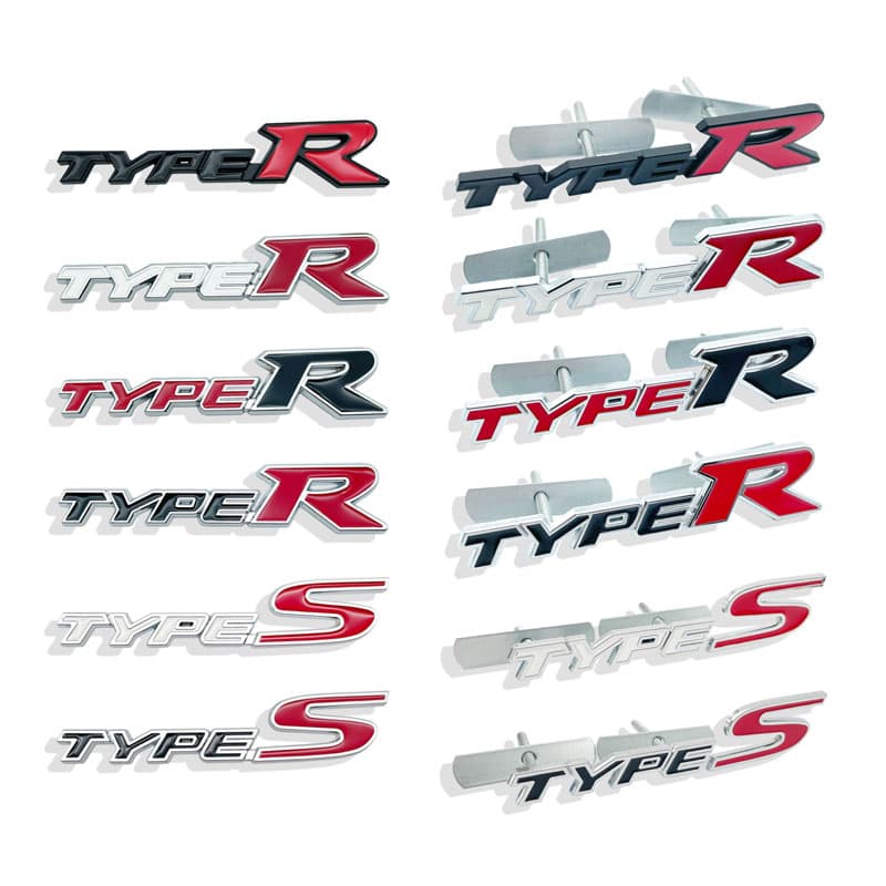 Autocolante Para Carro Tipo R/Type S Logotipo Emblema Do Porta-Malas Honda Civic Spirior Odyssey Accord Crv Hrv
