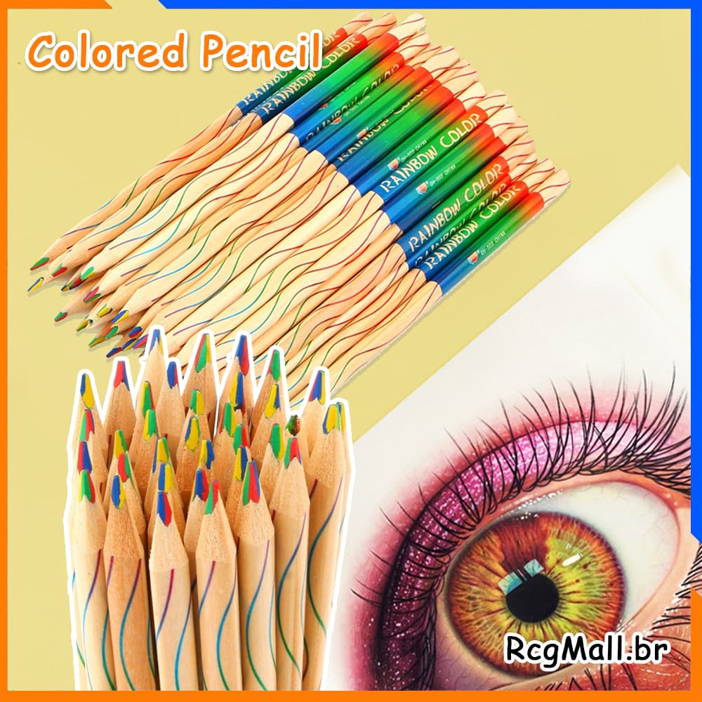 10Pcs/lot Colored Pencil Wooden Wood Rainbow Color Pencil for Kid School Graffiti Drawing Painting