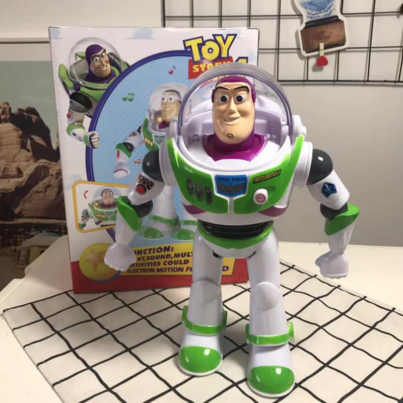 28cm Disney Toy Story 4 Juguete Woody Buzz Lightyear Music/light With Wings PVC Action Figures Brinquedos Modelo Boneca Presentes De Aniversário Para Crianças
