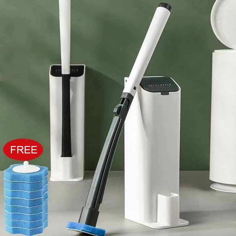 Conjunto De Escova Higiênica Descartável De Limpeza De Banheiro Substituição Cabeça Cabo Longo Esfregão