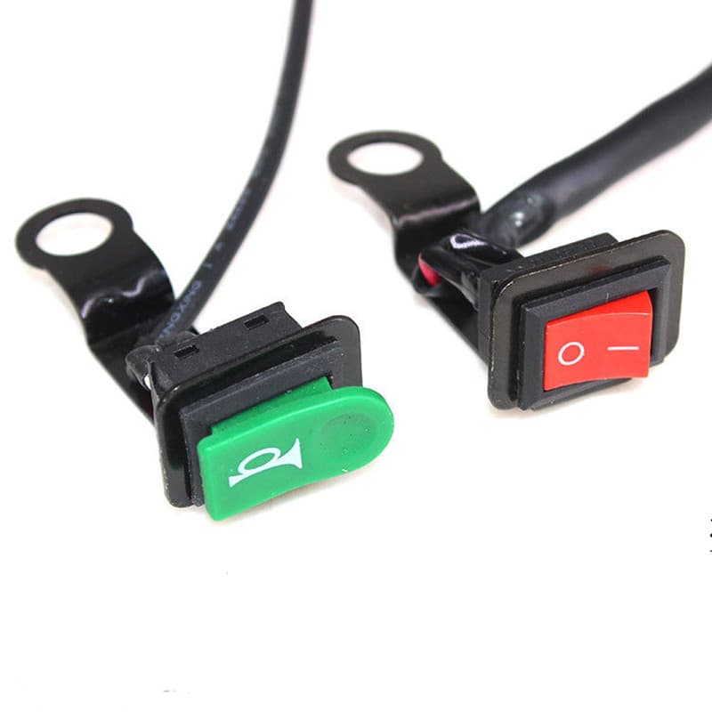 Motocicleta Elétrica Modificada Interruptor de Farol Buzina Botão de Pressão Interruptor Universal Independente Espelho retrovisor Inst