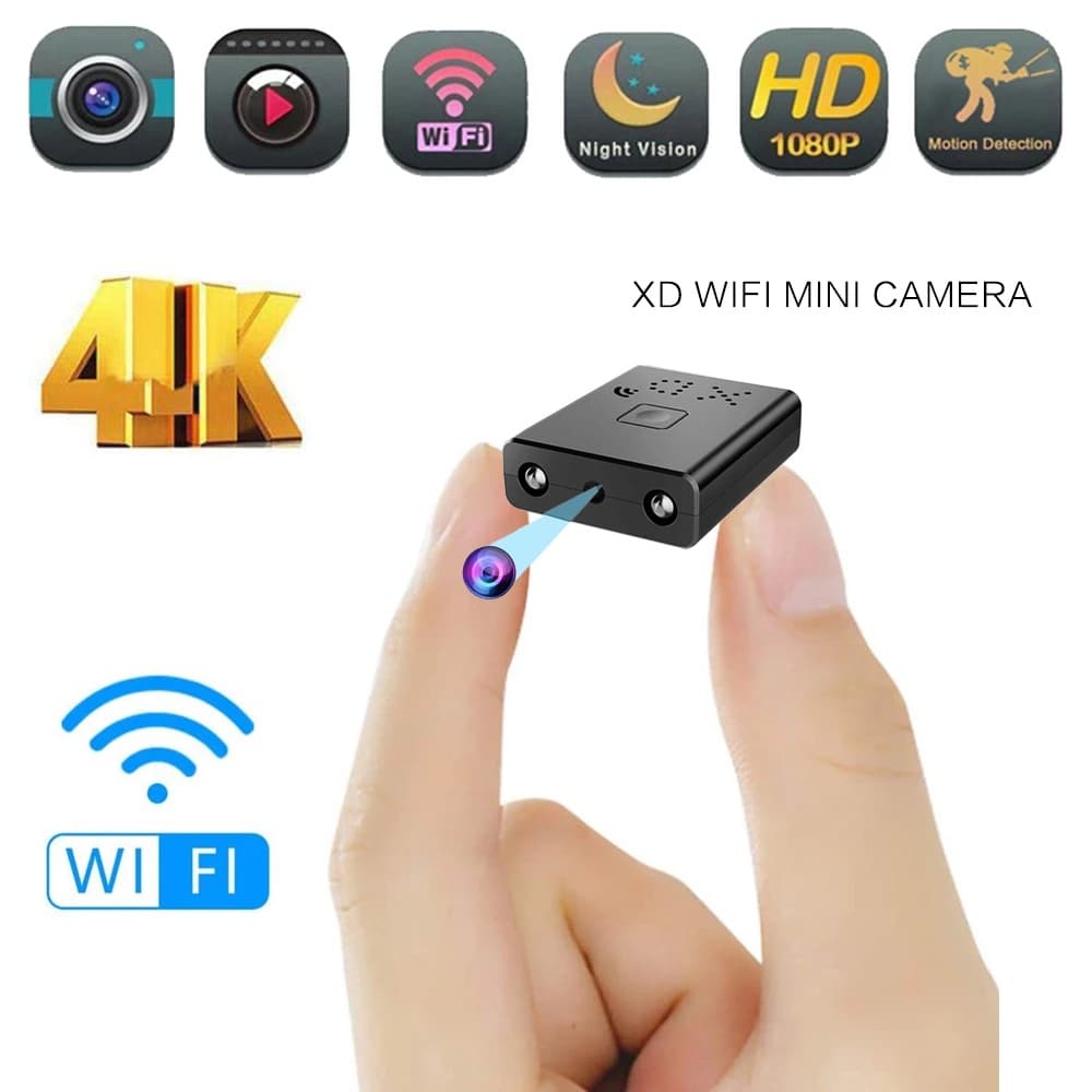 Mini Câmera Wi-Fi, Câmera De Segurança Full Hd 4k 1080p Filmadora, Xd Night Vision Micro Cam Gravação Em Loop De Vídeo De Detecção De Movimento