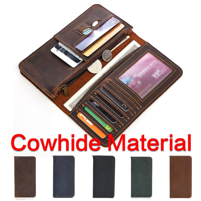 Carteira Longa Retrô Fashion Masculina De Couro Dobrável Porta Cartão Bancário Moedas