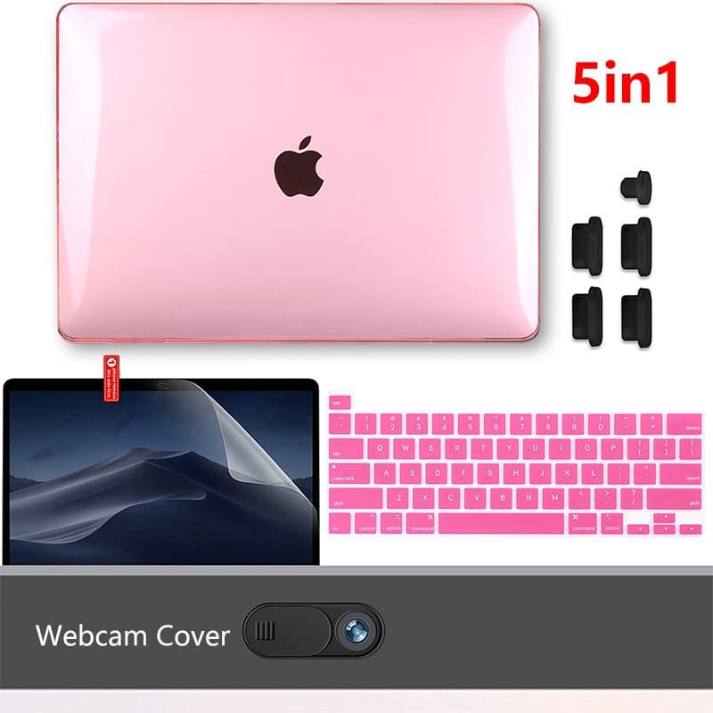 5 Em 1 Cristal Para Macbook Pro 2020 A2338 M1 air Caso 13 Ar 13 Protetor De Teclado Com Capa Dura E Tampa De Poeira